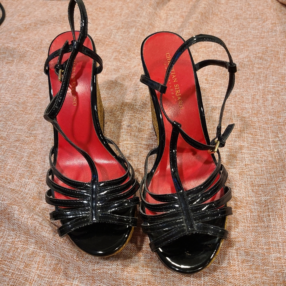 Womens size 9 black wedges